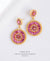 EDEN + ELIE double circle statement drop earrings - plumeria pink