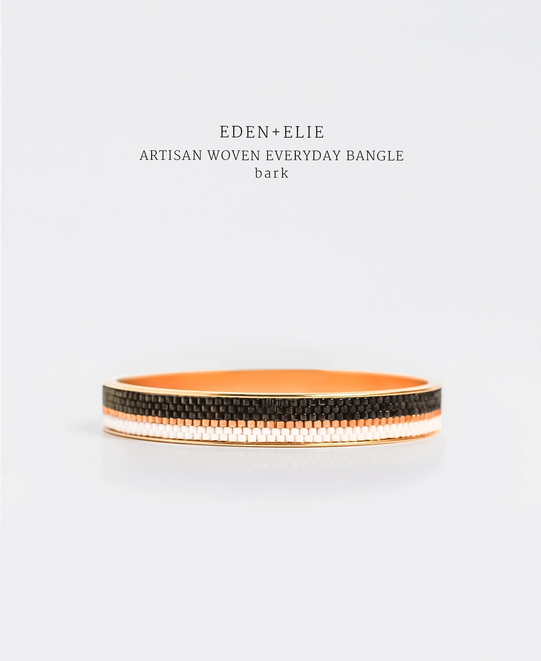 EDEN + ELIE Everyday gold narrow bangle - bark brown