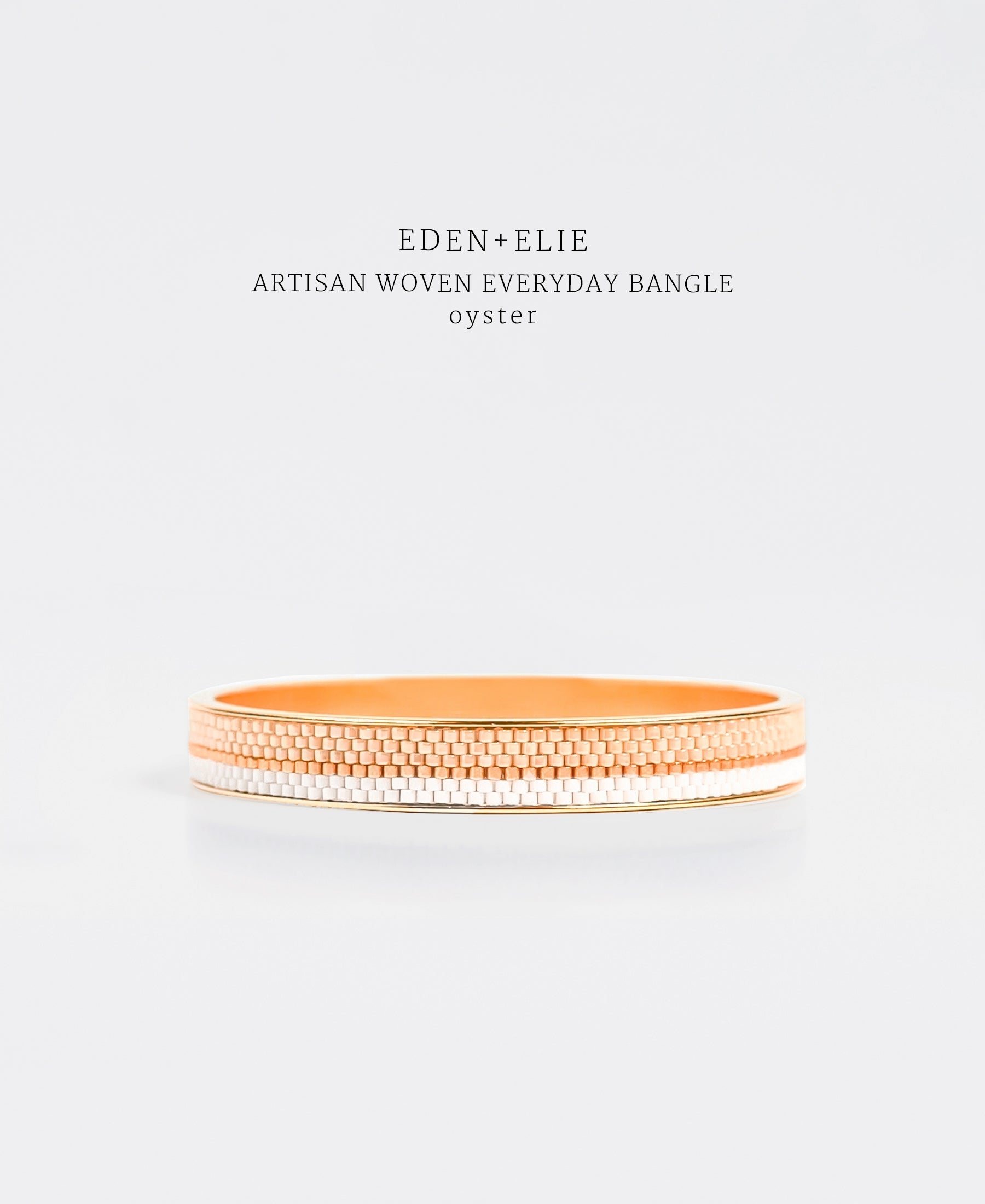 EDEN + ELIE Everyday gold narrow bangle - light oyster