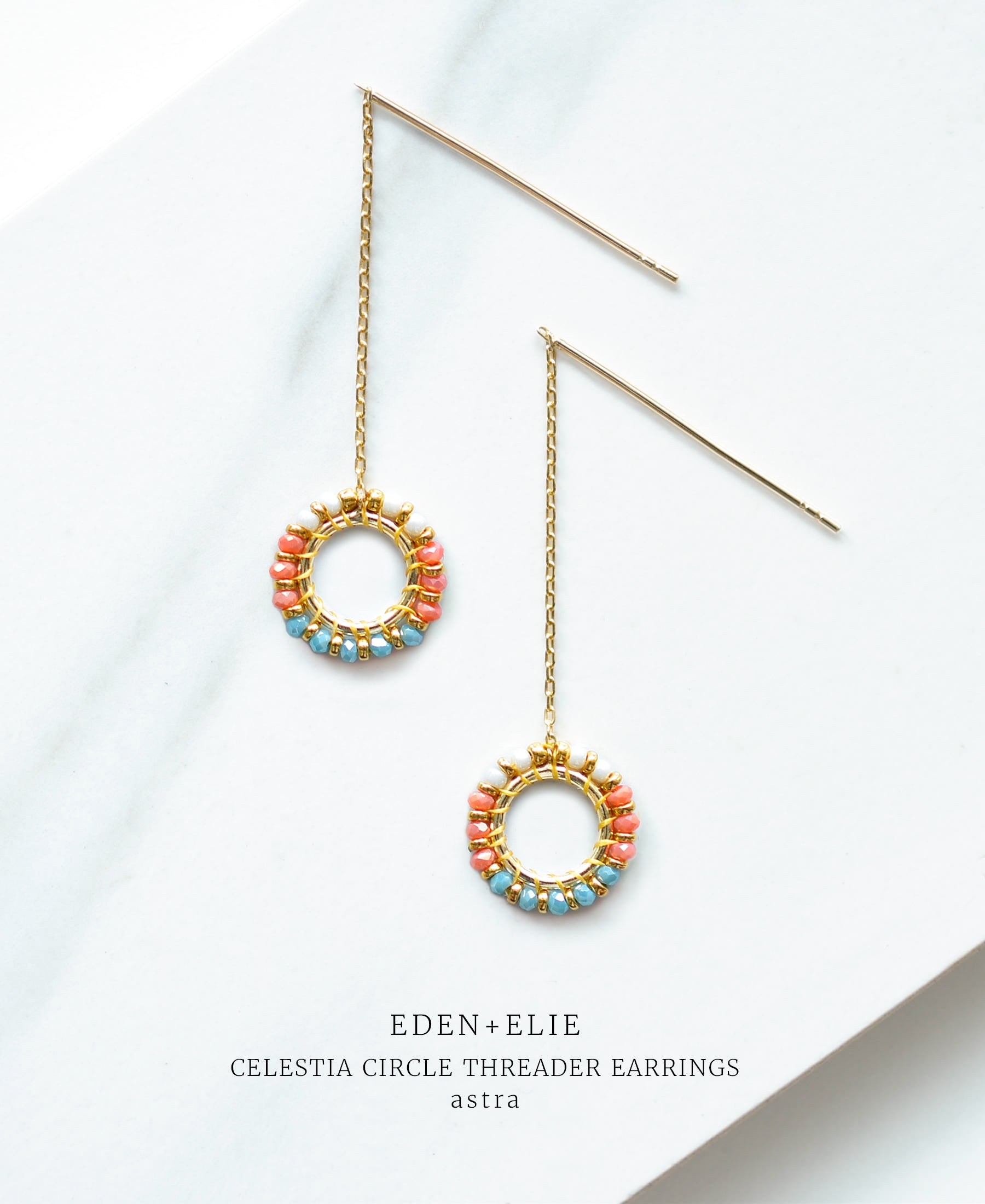 EDEN + ELIE Celestia Circle Threader Earrings - Astra