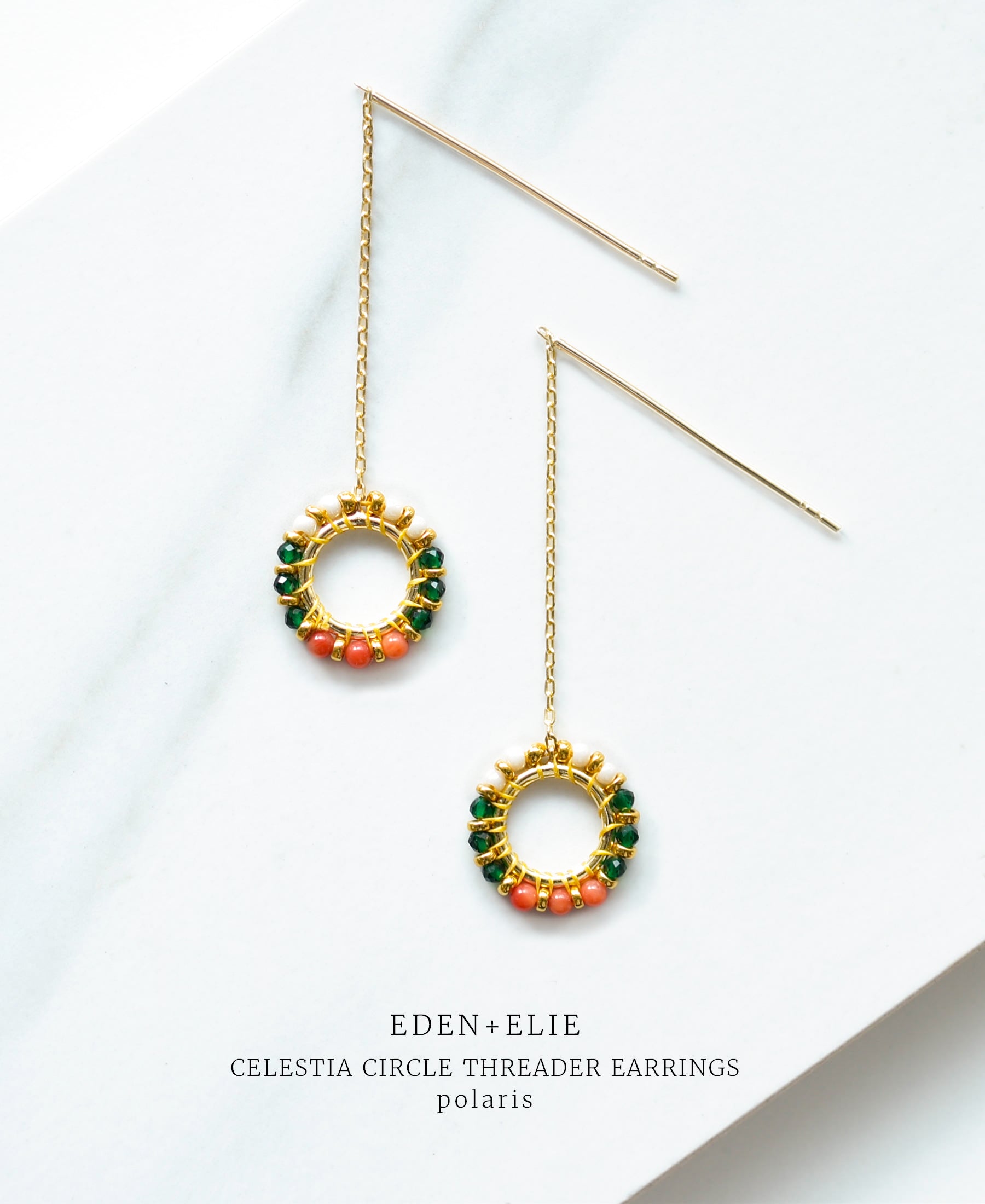 EDEN + ELIE Celestia Circle Threader Earrings - Polaris