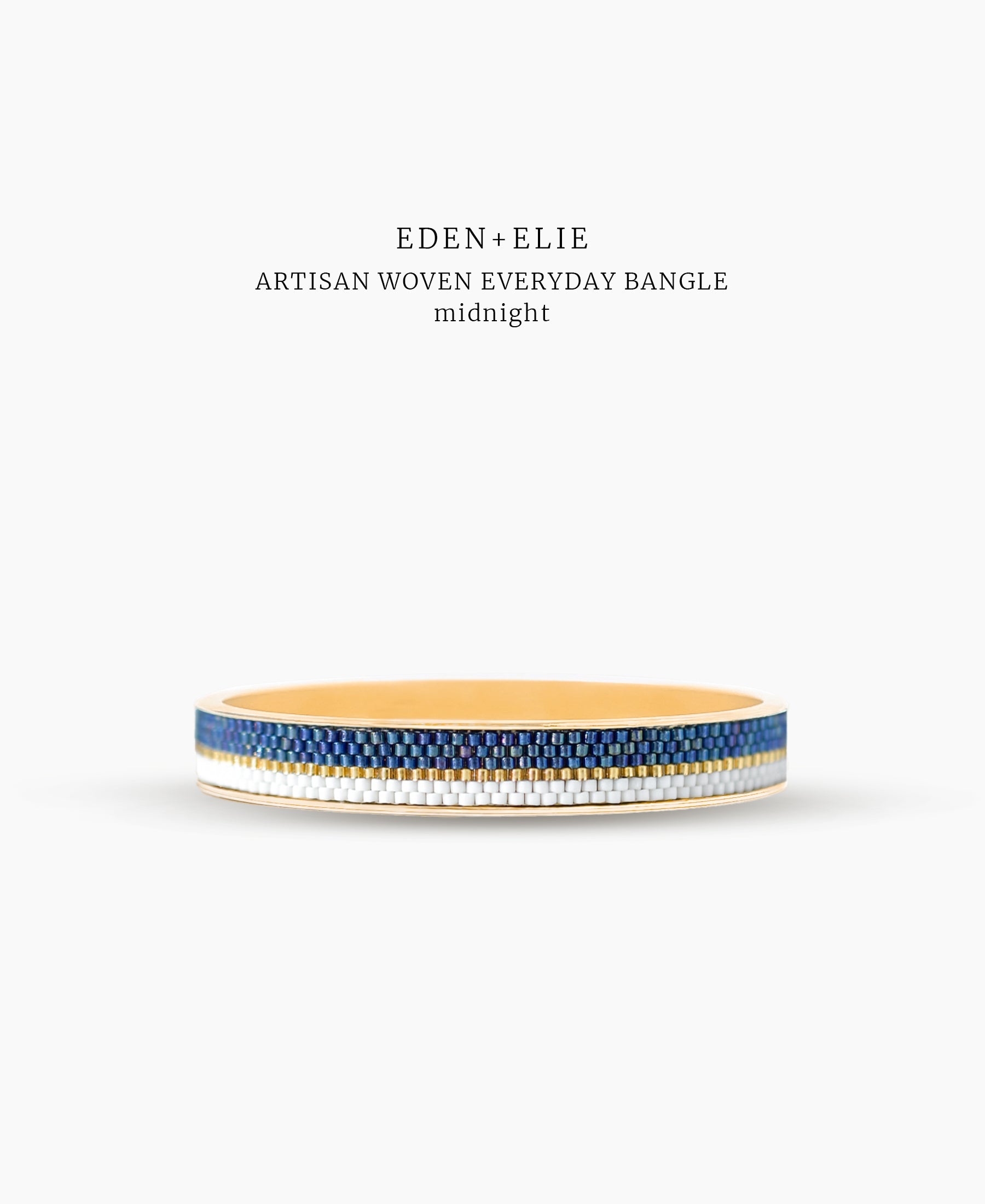 EDEN + ELIE Everyday gold narrow bangle - midnight blue