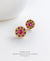 EDEN + ELIE Striped Medallion stud earrings - Hummingbird