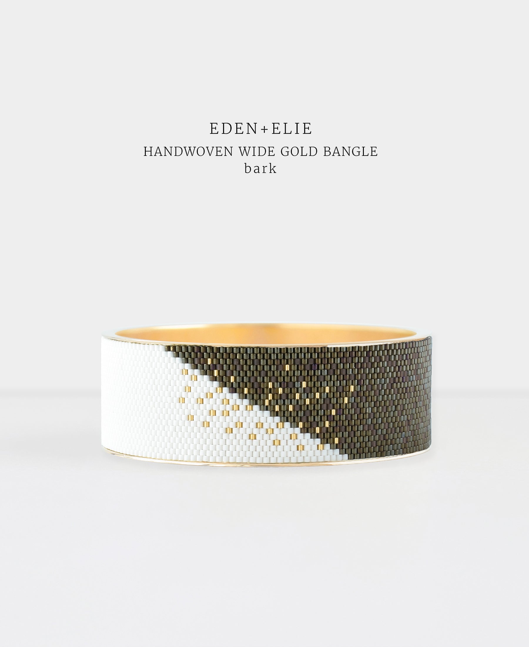 EDEN + ELIE Everyday wide gold bangle - bark brown