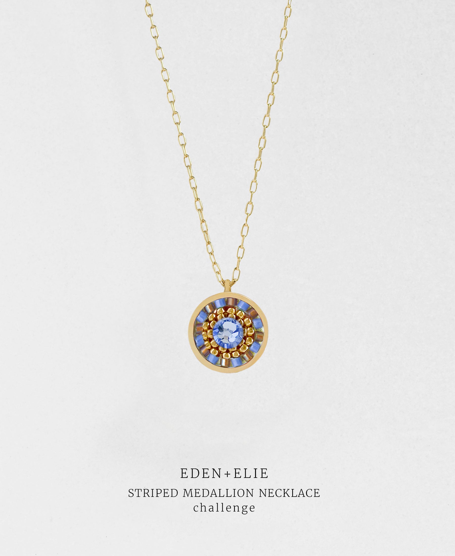 EDEN + ELIE Striped Medallion necklace - Challenge