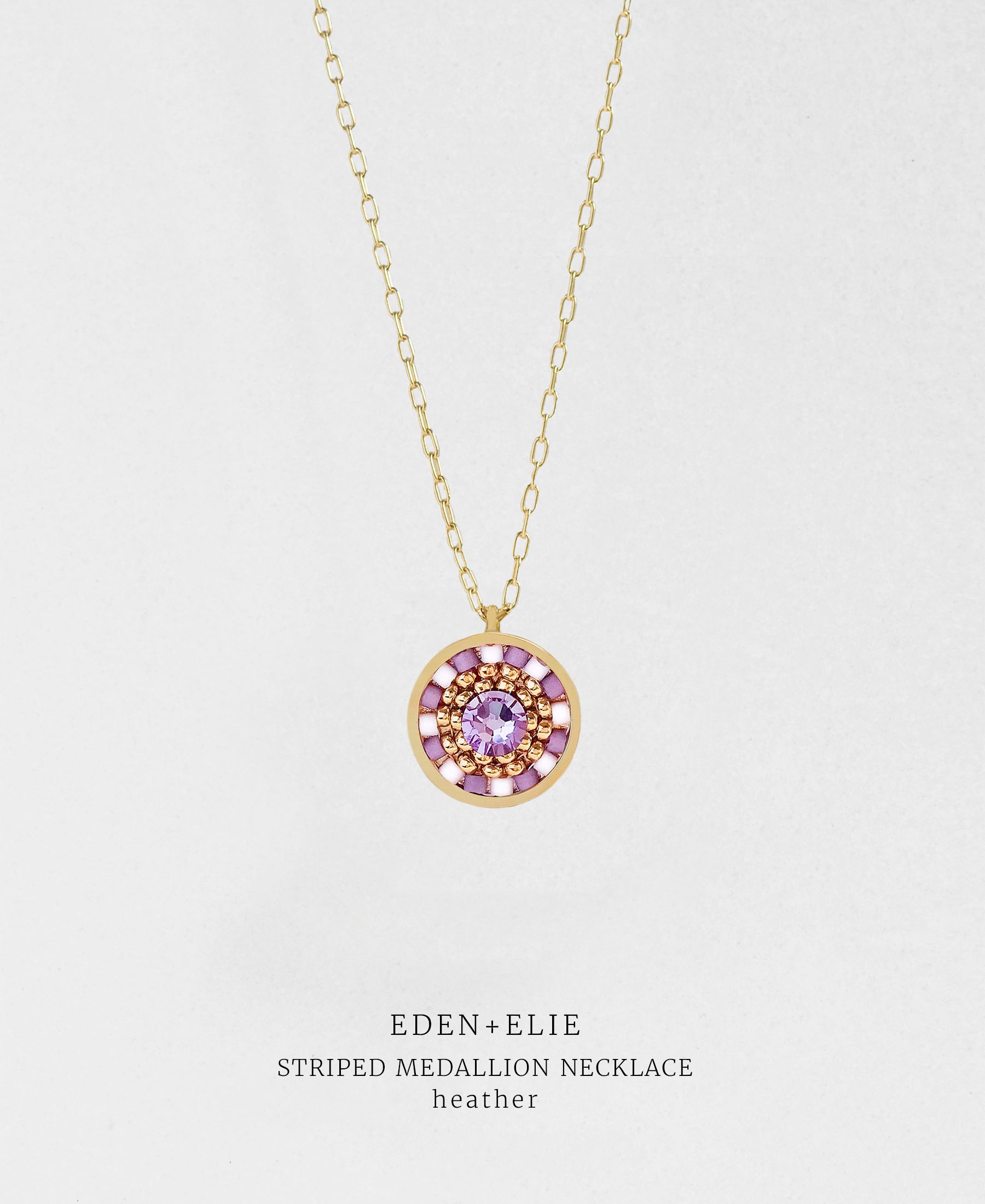 EDEN + ELIE Striped Medallion necklace - Heather