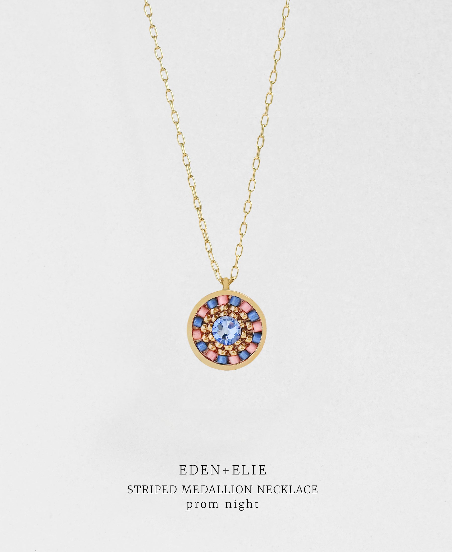 EDEN + ELIE Striped Medallion necklace - Prom Night